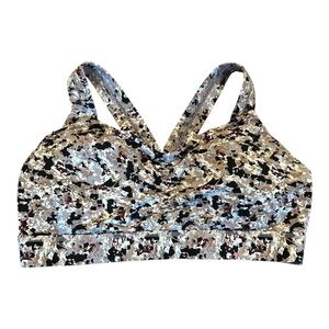 Crane Camo Print Active Athletic Sports Bra Women’s SZ XL in Gray Black